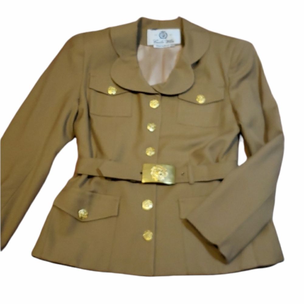 VTG Flower Buttons, Jacket Blazer, camel